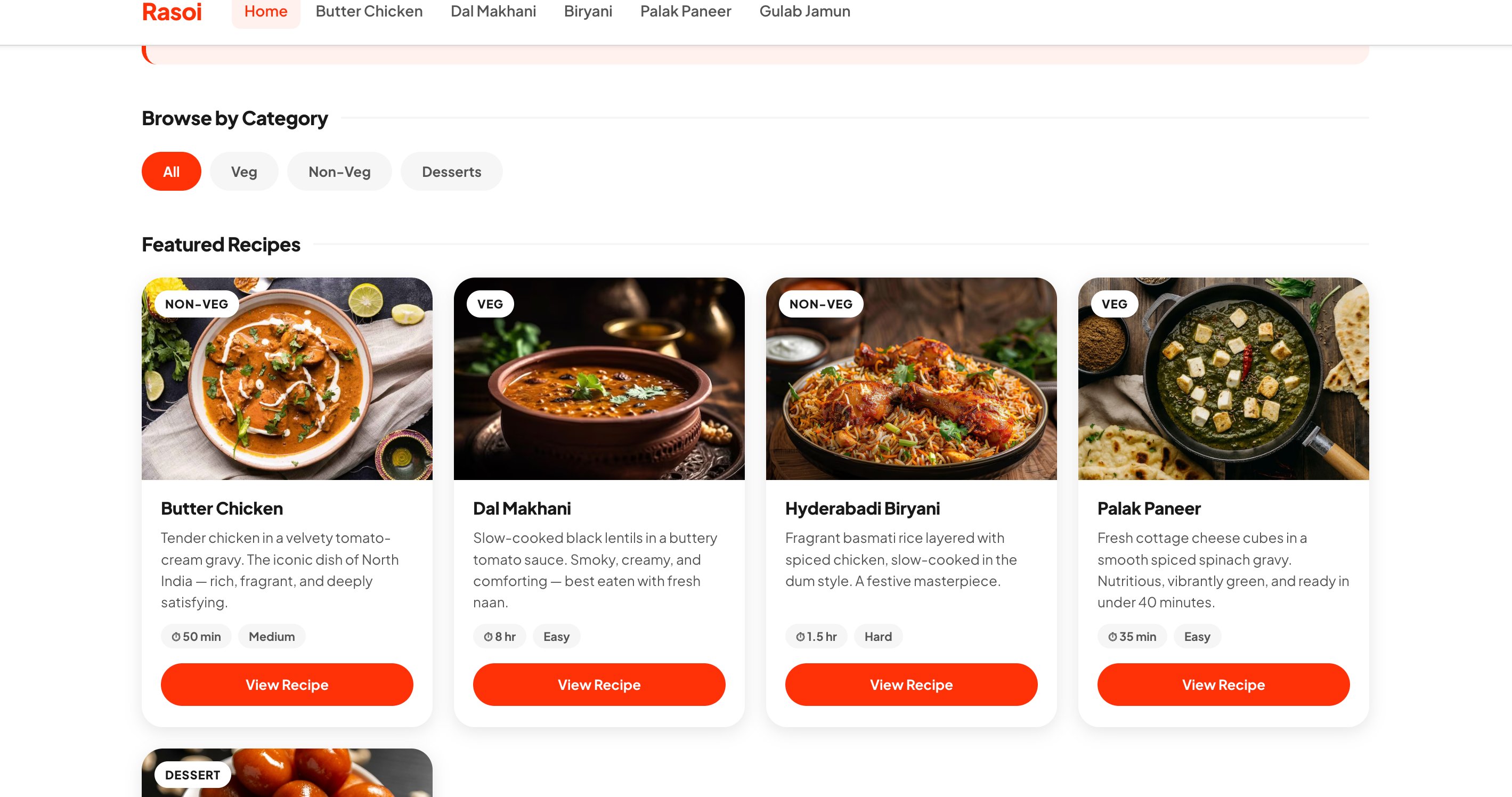 Rasoi project screenshot